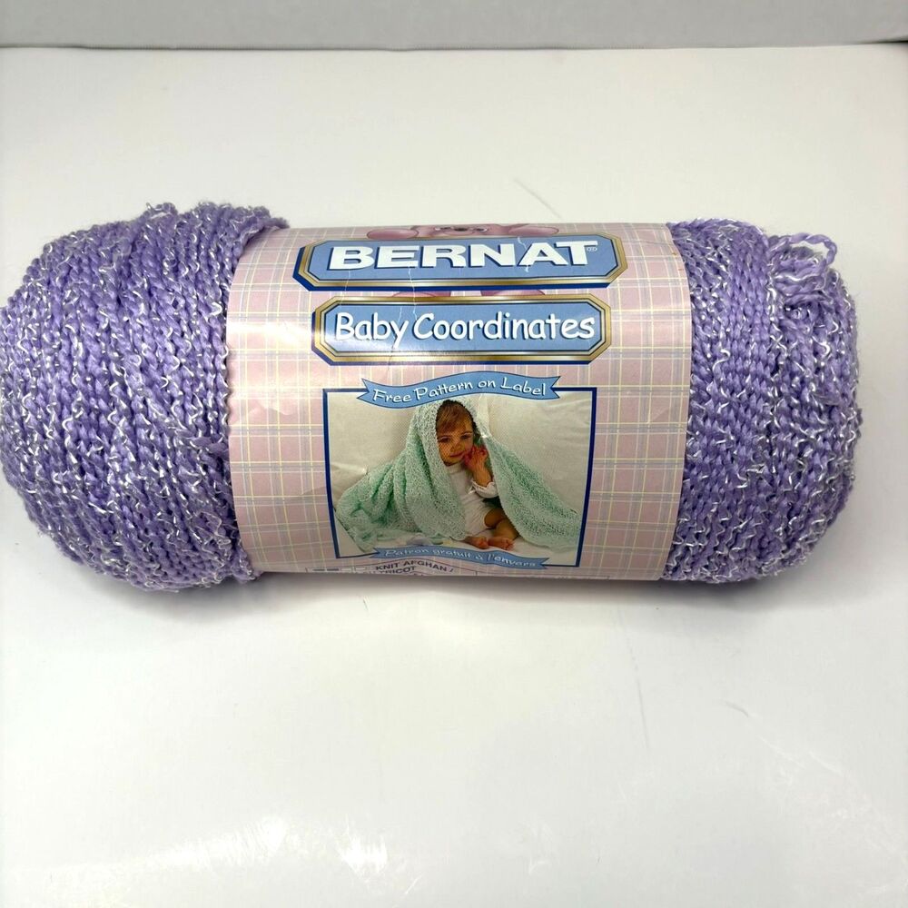 Discontinued Bernat Baby Coordinates Yarn Lovely Lilac Shimmer Full Skein Vtg